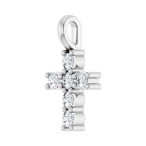 Accented Cross Pendant · 0.17–2 ct — 14K White Gold view 2