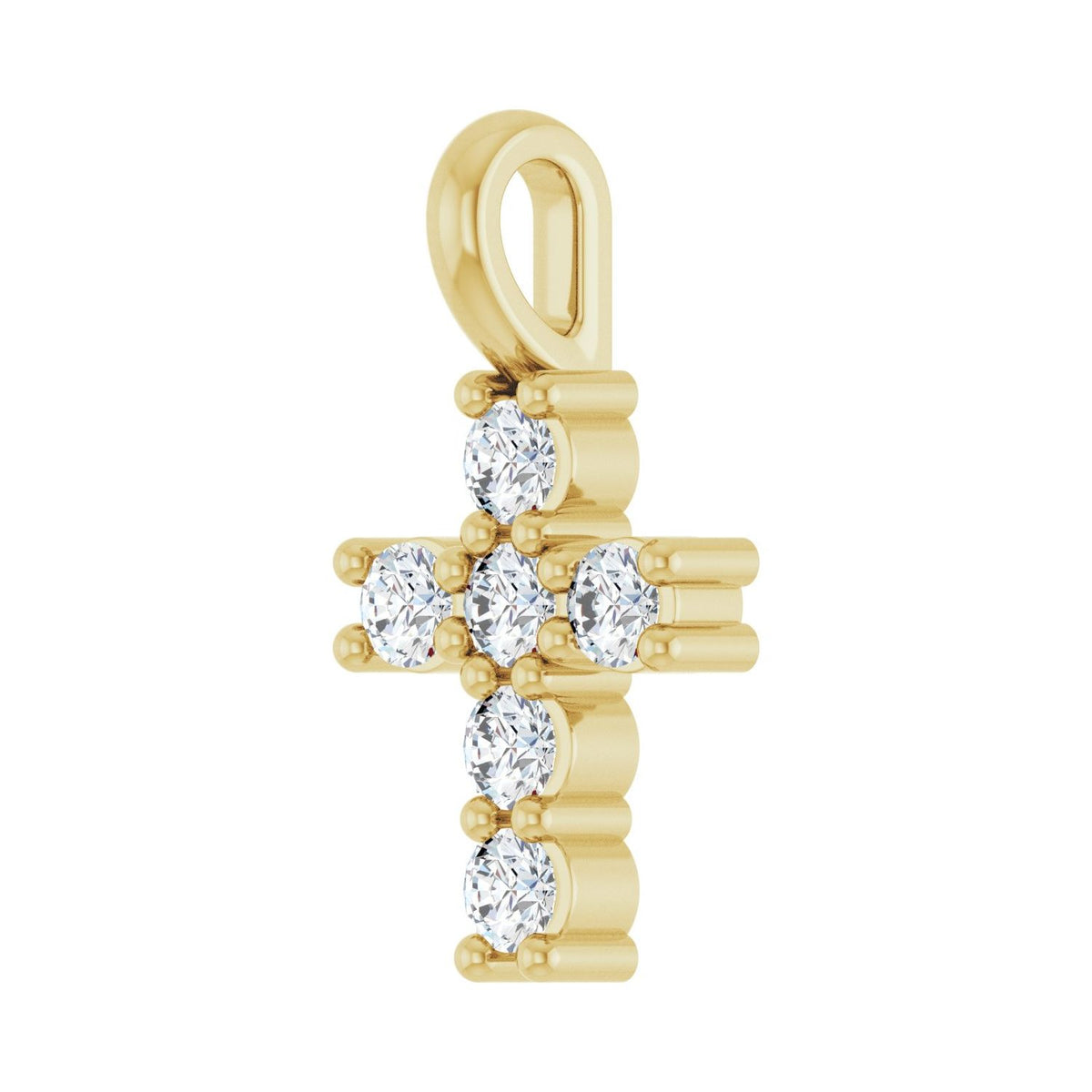 Accented Cross Pendant · 0.17–2 ct — 14K Yellow Gold view 2