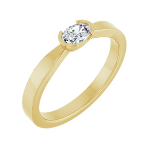 Half-Bezel Solitaire Ring · 0.25 ct — 14K Yellow Gold