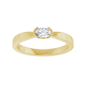 Half-Bezel Solitaire Ring · 0.25 ct — 14K Yellow Gold view 3
