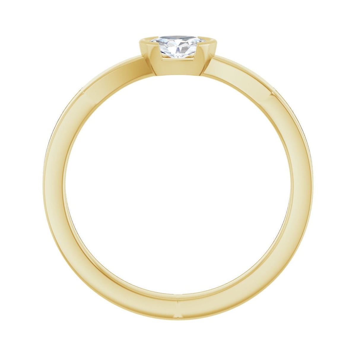 Half-Bezel Solitaire Ring · 0.25 ct — 14K Yellow Gold view 2
