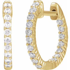 Inside-Outside Hoop Earrings · 0.5–5 ct — 14K Yellow Gold view 2