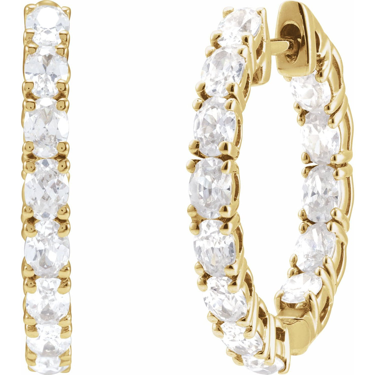 Inside-Outside Hoop Earrings · 2.63 ct — 14K Yellow Gold view 2