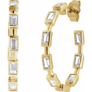 Lab-Grown Diamond Hoop Earrings · 1.25 ct — 14K Yellow Gold view 2