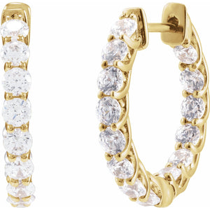 Inside-Outside Hoop Earrings · 2.2 ct — 14K Yellow Gold view 2