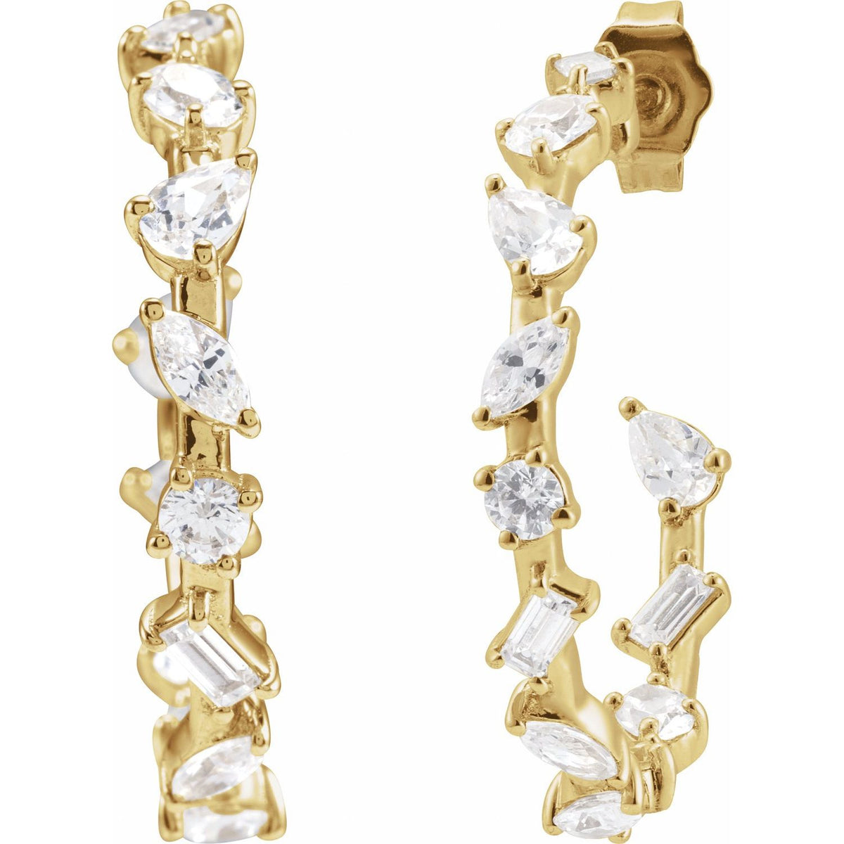 Lab-Grown Diamond Hoop Earrings · 2 ct — 14K Yellow Gold view 2