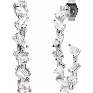 Lab-Grown Diamond Hoop Earrings · 2 ct — 14K White Gold view 2