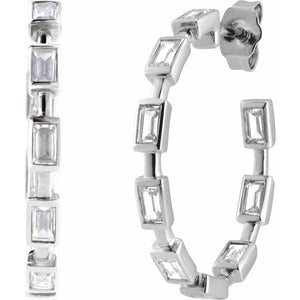 Lab-Grown Diamond Hoop Earrings · 1.25 ct — 14K White Gold view 2