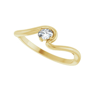Solitaire Freeform Ring · 0.17 ct — 14K Yellow Gold view 5