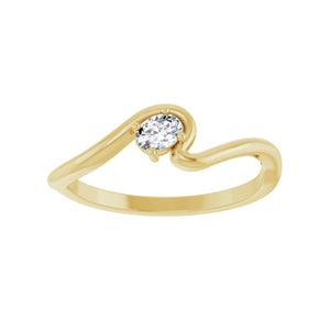 Solitaire Freeform Ring · 0.17 ct — 14K Yellow Gold view 3