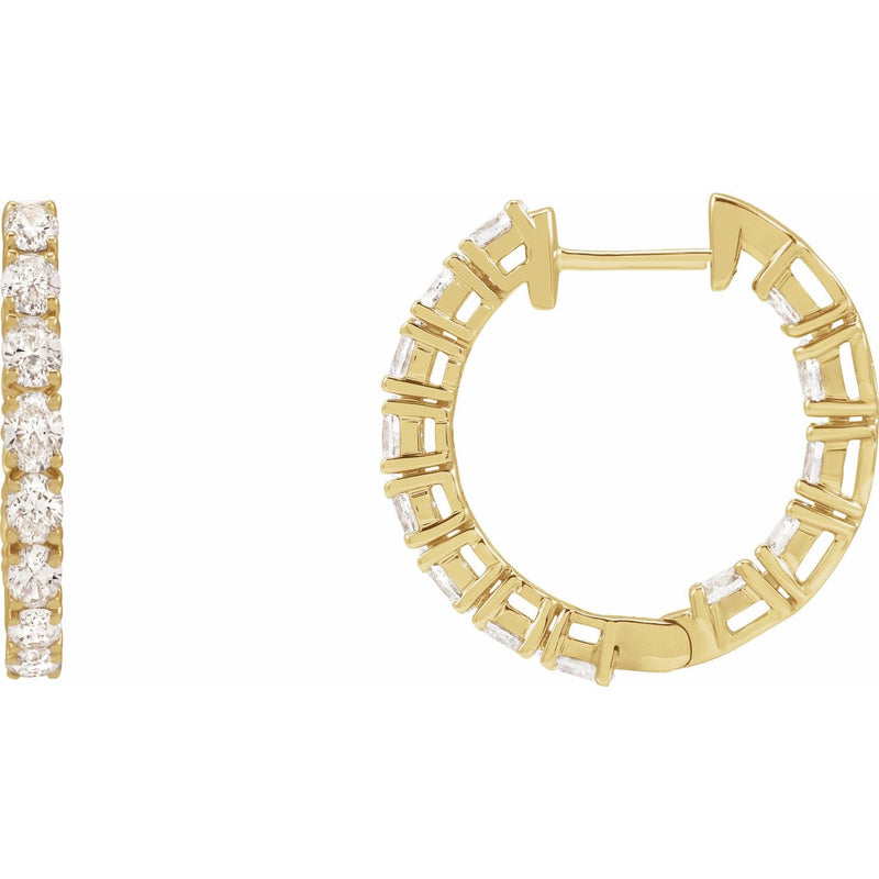 Inside-Outside Hoop Earrings · 2.63 ct — 14K Yellow Gold
