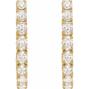 Inside-Outside Hoop Earrings · 2.63 ct — 14K Yellow Gold view 3
