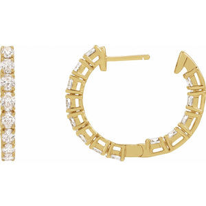 Inside-Outside Hoop Earrings · 2.63 ct — 14K Yellow Gold view 4