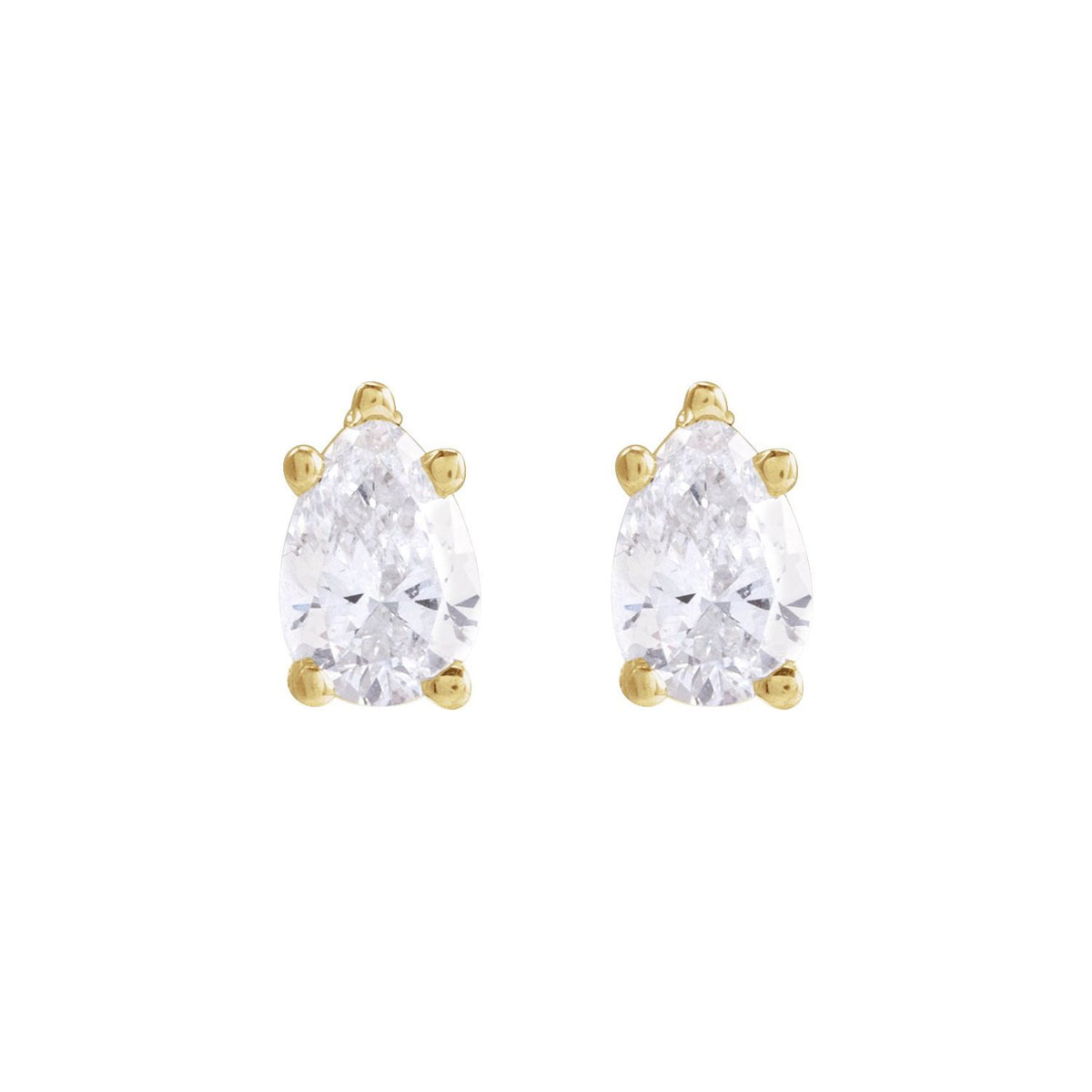 Pear 5-Prong Stud Earrings · 0.38–2 ct — 14K Yellow Gold view 2