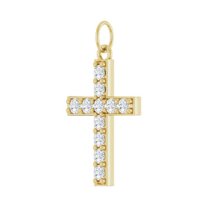 Accented Cross Pendant · 2.33–2.5 ct — 14K Yellow Gold view 3