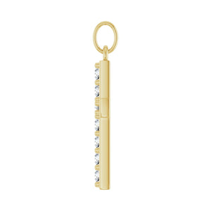 Accented Cross Pendant · 2.33–2.5 ct — 14K Yellow Gold view 2