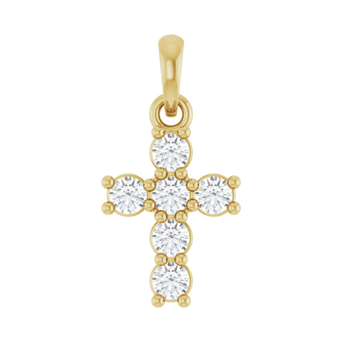 Accented Cross Necklace · 2.45–6.3 ct — 14K Yellow Gold