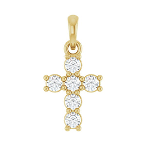 Accented Cross Necklace · 2.45–6.3 ct — 14K Yellow Gold