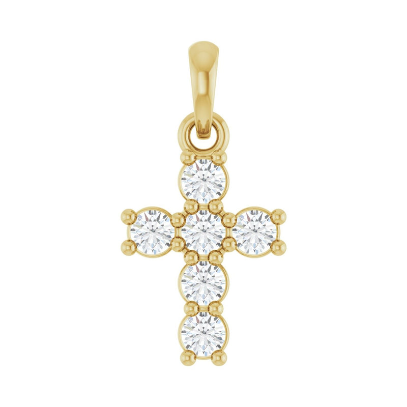 Accented Cross Necklace · 2.45–6.3 ct — 14K Yellow Gold