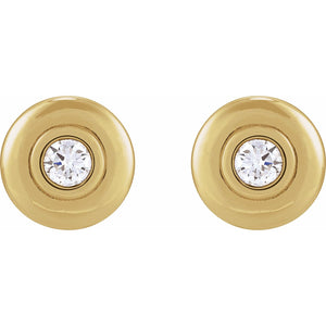 Bezel-Set Puffed Stud Earrings · 0.2–0.5 ct — 14K Yellow Gold view 2