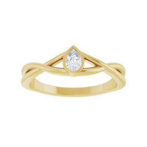 Bezel-Set Criss-Cross Solitaire Ring · 0.17 ct — 14K Yellow Gold view 3
