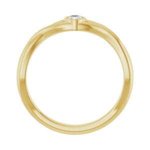 Bezel-Set Criss-Cross Solitaire Ring · 0.17 ct — 14K Yellow Gold view 2