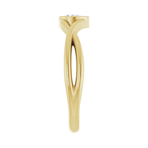 Bezel-Set Criss-Cross Solitaire Ring · 0.17 ct — 14K Yellow Gold view 4
