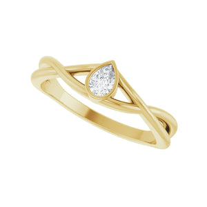 Bezel-Set Criss-Cross Solitaire Ring · 0.17 ct — 14K Yellow Gold view 5
