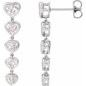 Lab-Grown Diamond Heart Earrings · 2.75 ct — 14K White Gold