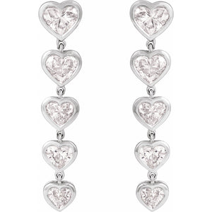 Lab-Grown Diamond Heart Earrings · 2.75 ct — 14K White Gold view 2