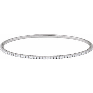 Fully Accented Flexible Bangle Bracelet · 1.5–5 ct — 14K White Gold