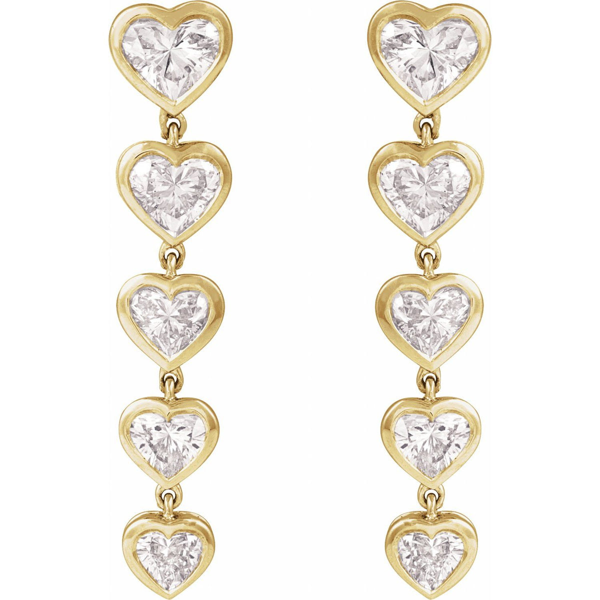 Lab-Grown Diamond Heart Earrings · 2.75 ct — 14K Yellow Gold view 2