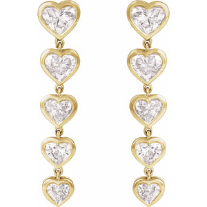 Lab-Grown Diamond Heart Earrings · 2.75 ct — 14K Yellow Gold view 2
