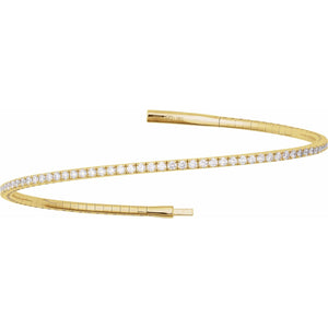 Fully Accented Flexible Bangle Bracelet · 1.5–5 ct — 14K Yellow Gold view 2