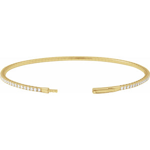Fully Accented Flexible Bangle Bracelet · 1.5–5 ct — 14K Yellow Gold view 3