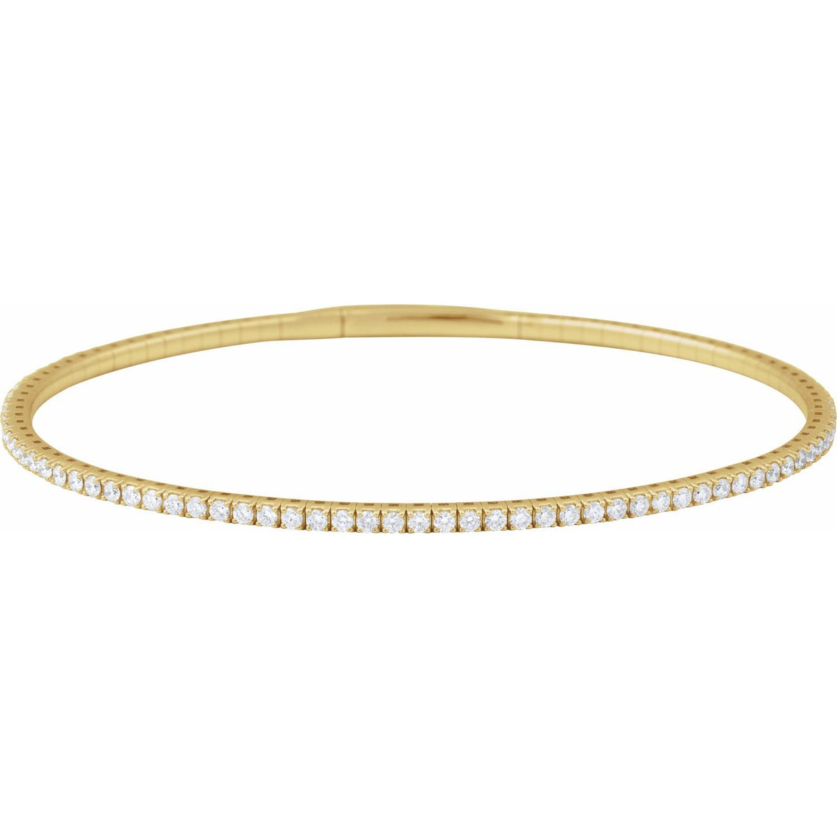 Fully Accented Flexible Bangle Bracelet · 1.5–5 ct — 14K Yellow Gold