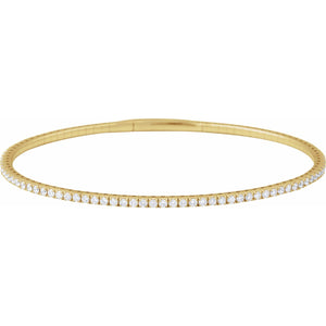 Fully Accented Flexible Bangle Bracelet · 1.5–5 ct — 14K Yellow Gold