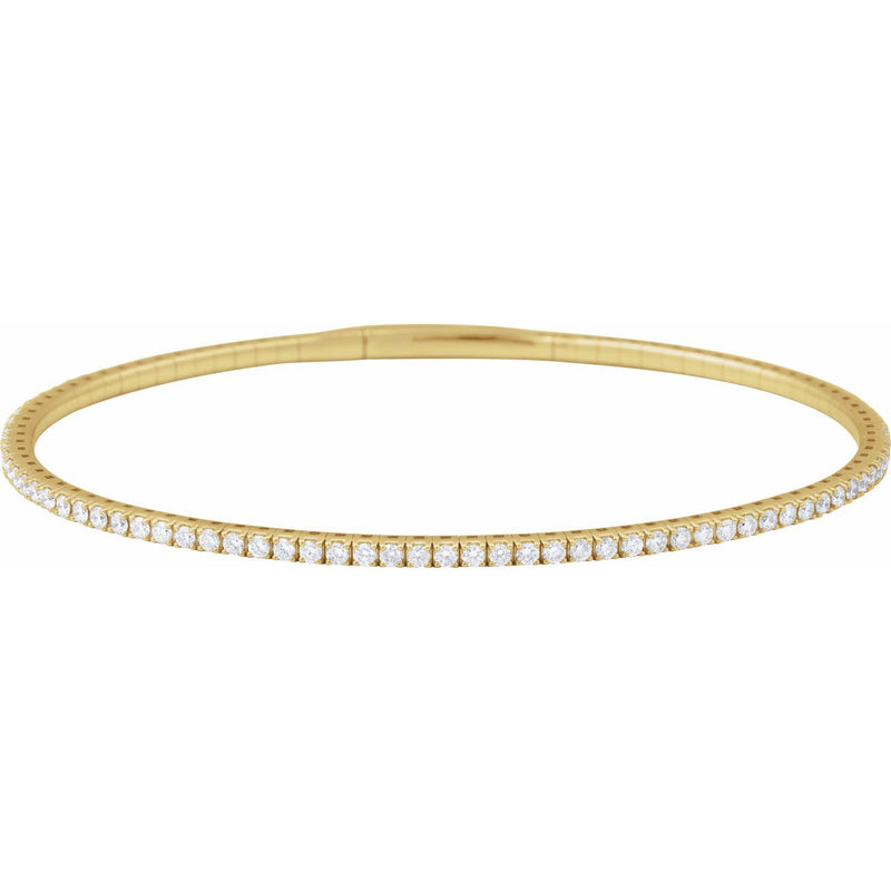 Fully Accented Flexible Bangle Bracelet · 1.5–5 ct — 14K Yellow Gold