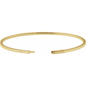 Half Accented Flexible Bangle Bracelet · 1–5 ct — 14K Yellow Gold view 3