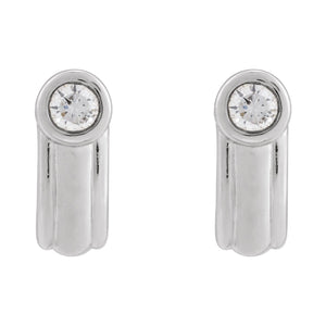 Solitaire J-Hoop Earrings · 0.2 ct — 14K White Gold view 2