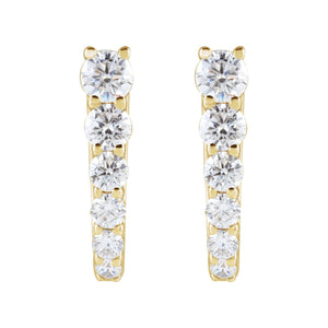 Accented U-Hoop Earrings · 0.5 ct — 14K Yellow Gold view 2