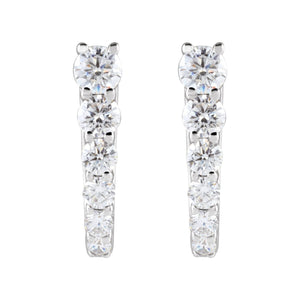 Accented U-Hoop Earrings · 0.5 ct — 14K White Gold view 2