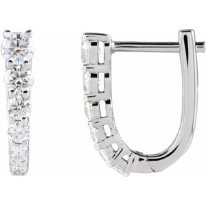 Accented U-Hoop Earrings · 0.5 ct — 14K White Gold