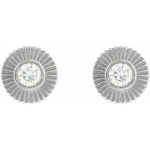 Accented Starburst Stud Earrings · 0.33 ct — 14K White Gold view 2