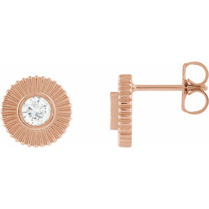 Accented Starburst Stud Earrings · 0.33 ct — 14K Rose Gold