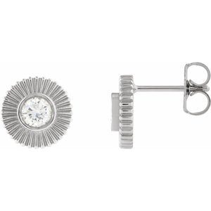 Accented Starburst Stud Earrings · 0.33 ct — 14K White Gold