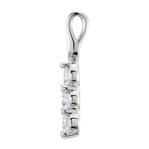 Three-Stone Pendant · 3.05–5.4 ct — 14K White Gold view 2