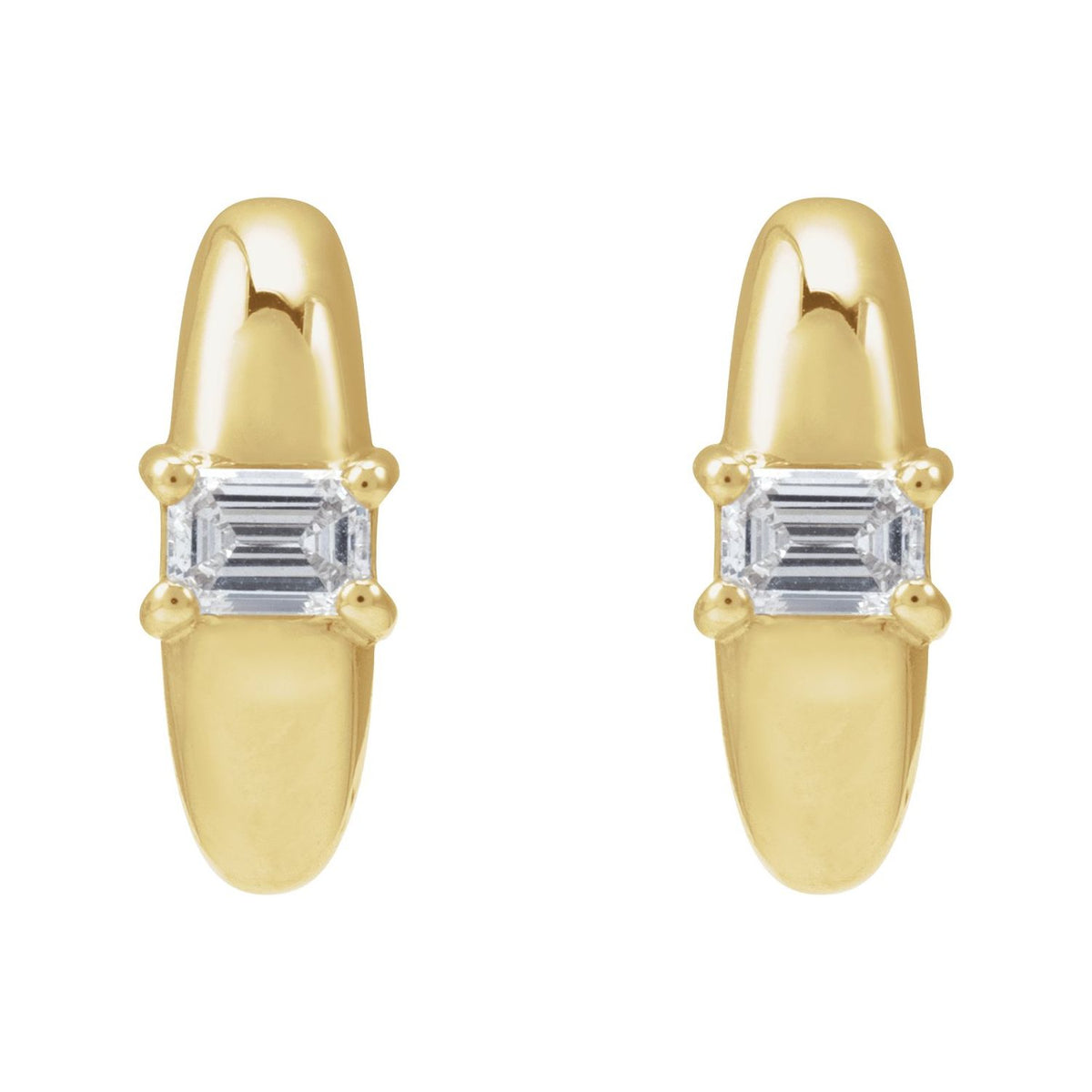 Accented Hoop Earrings · 0.33 ct — 14K Yellow Gold view 2