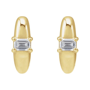 Accented Hoop Earrings · 0.33 ct — 14K Yellow Gold view 2