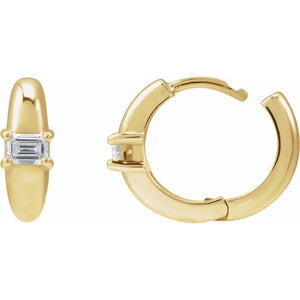 Accented Hoop Earrings · 0.33 ct — 14K Yellow Gold view 3